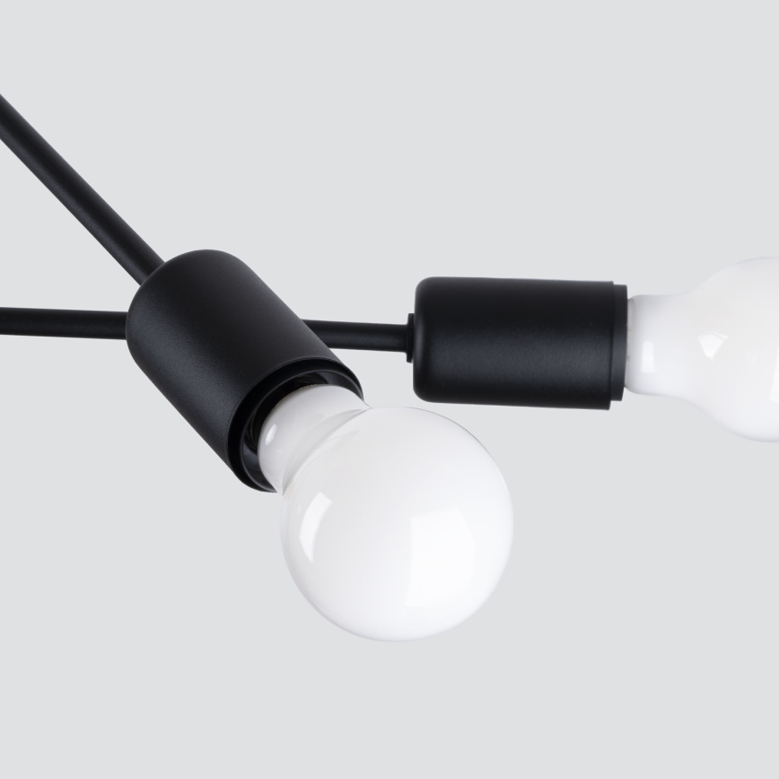 Висящ полилей NORAH 4xE27/15W/230V черен