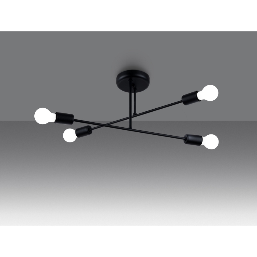 Висящ полилей NORAH 4xE27/15W/230V черен