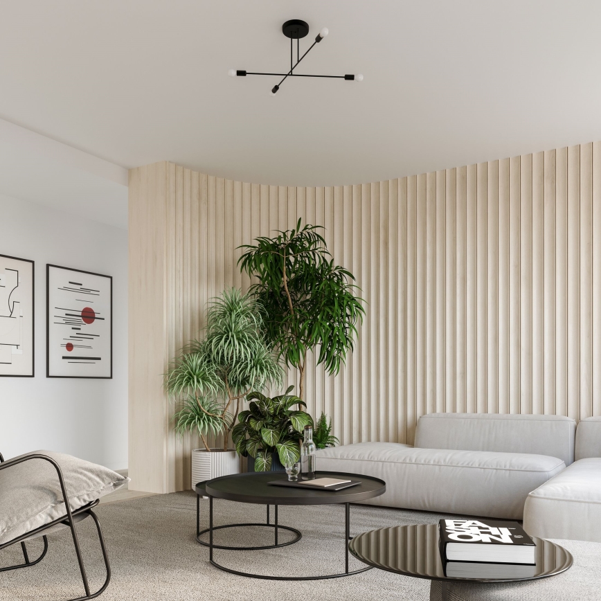 Висящ полилей NORAH 4xE27/15W/230V черен