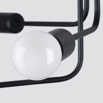 Висящ полилей NORAH 6xE27/15W/230V черен