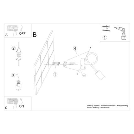 Аплик LEVAR 1xE27/15W/230V черен