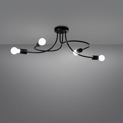Висящ полилей LEVAR 4xE27/15W/230V черен
