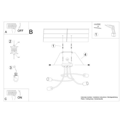 Висящ полилей LEVAR 4xE27/15W/230V черен