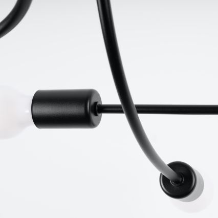 Висящ полилей LEVAR 6xE27/15W/230V черен