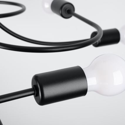 Висящ полилей LEVAR 8xE27/15W/230V черен