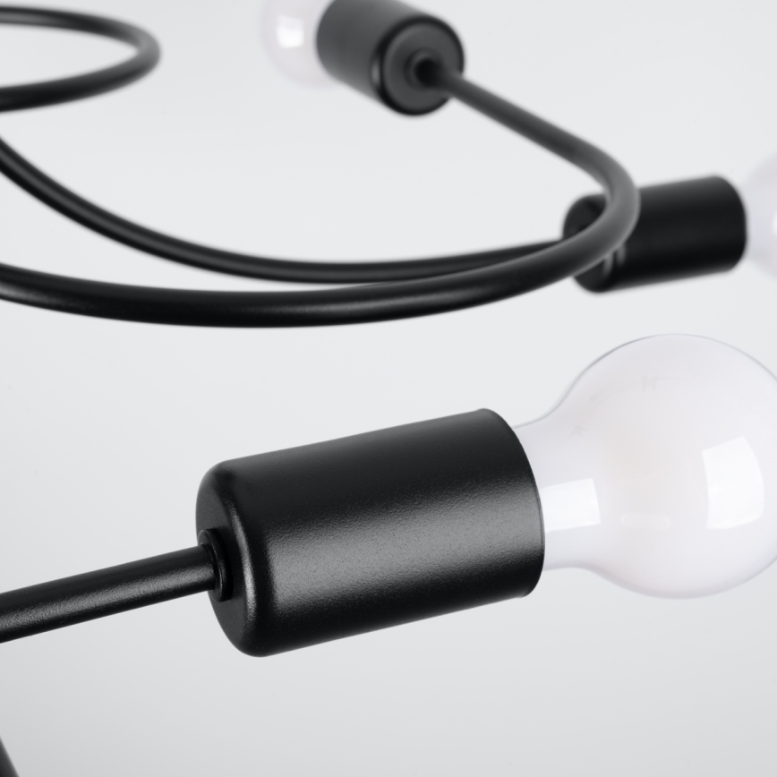 Висящ полилей LEVAR 8xE27/15W/230V черен