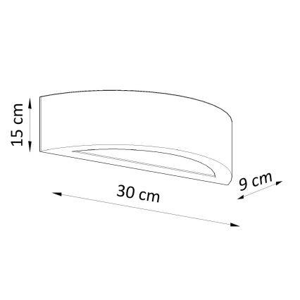 Аплик ATENA 1xE27/15W/230V 30 см бял