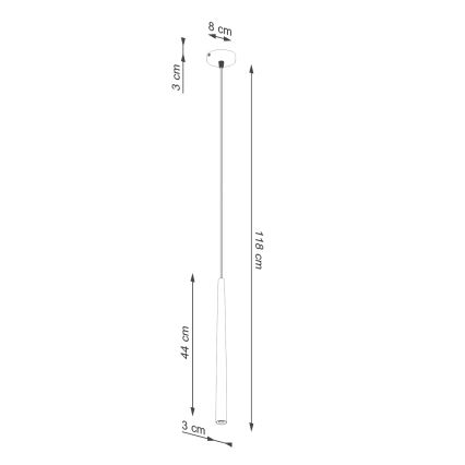 Пендел BLISS 1xG9/8W/230V черен