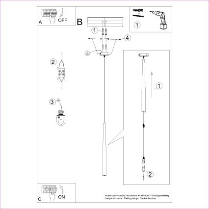 Пендел BLISS 1xG9/8W/230V черен
