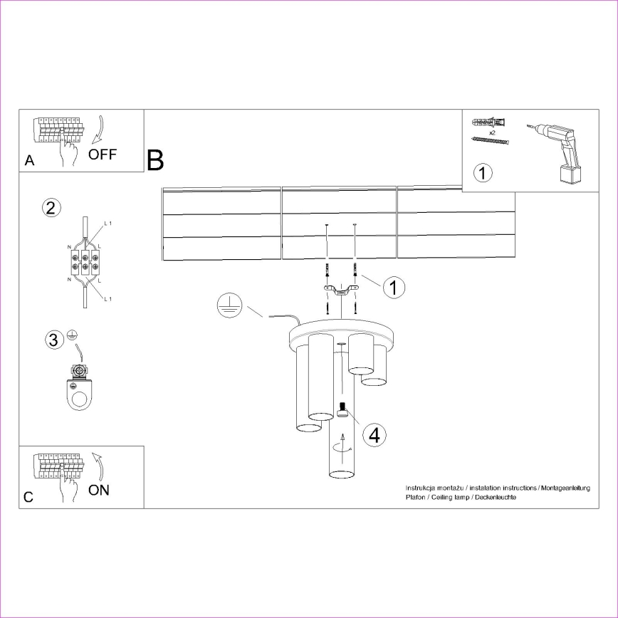 Спот LAGOS 5xGU10/10W/230V черен