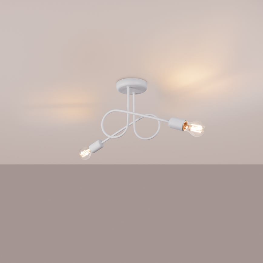 Полилей за повърхностен монтаж LOOP 2xE27/15W/230V бял