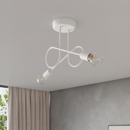 Полилей за повърхностен монтаж LOOP 2xE27/15W/230V бял