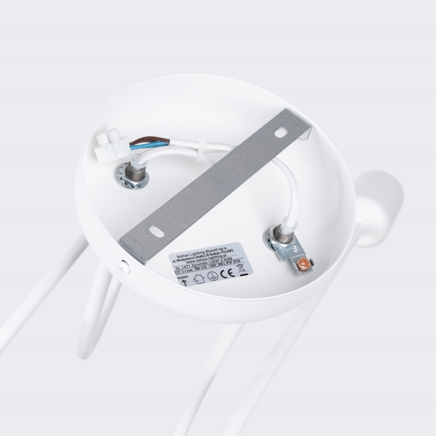 Полилей за повърхностен монтаж LOOP 2xE27/15W/230V бял