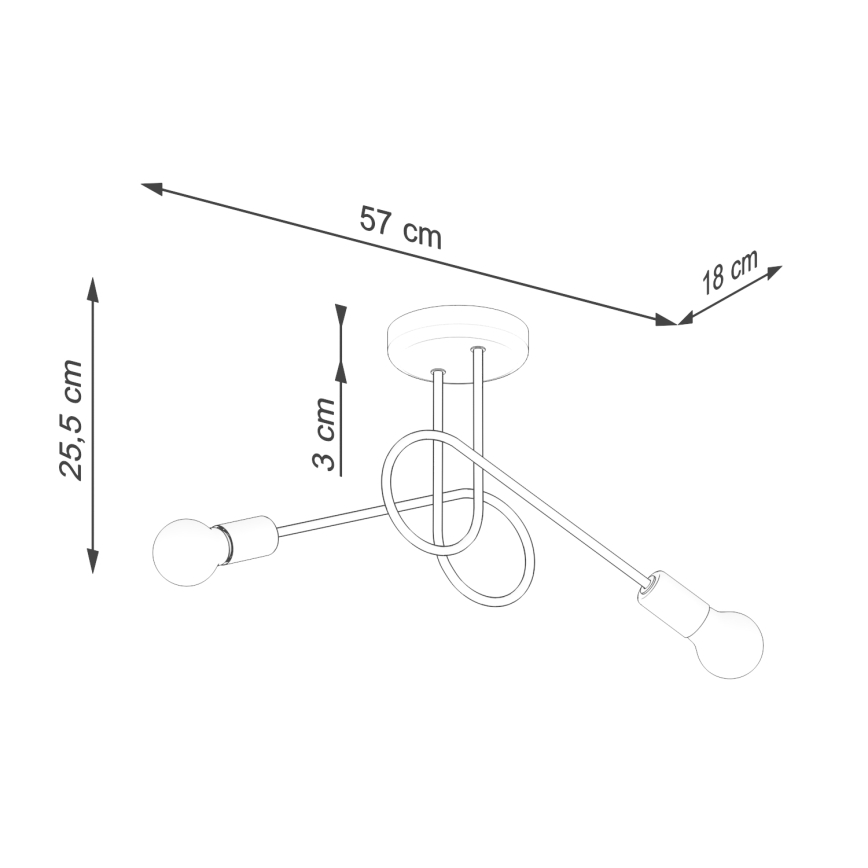 Полилей за повърхностен монтаж LOOP 2xE27/15W/230V бял