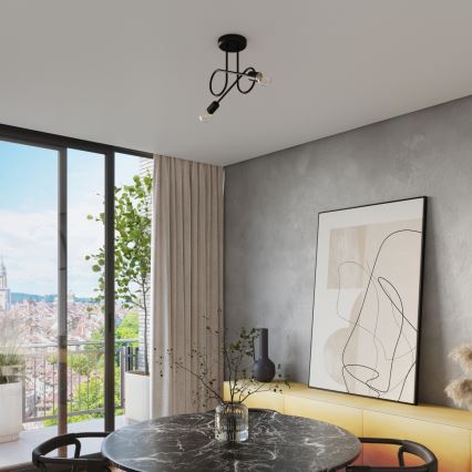 Полилей за повърхностен монтаж LOOP 2xE27/15W/230V черен