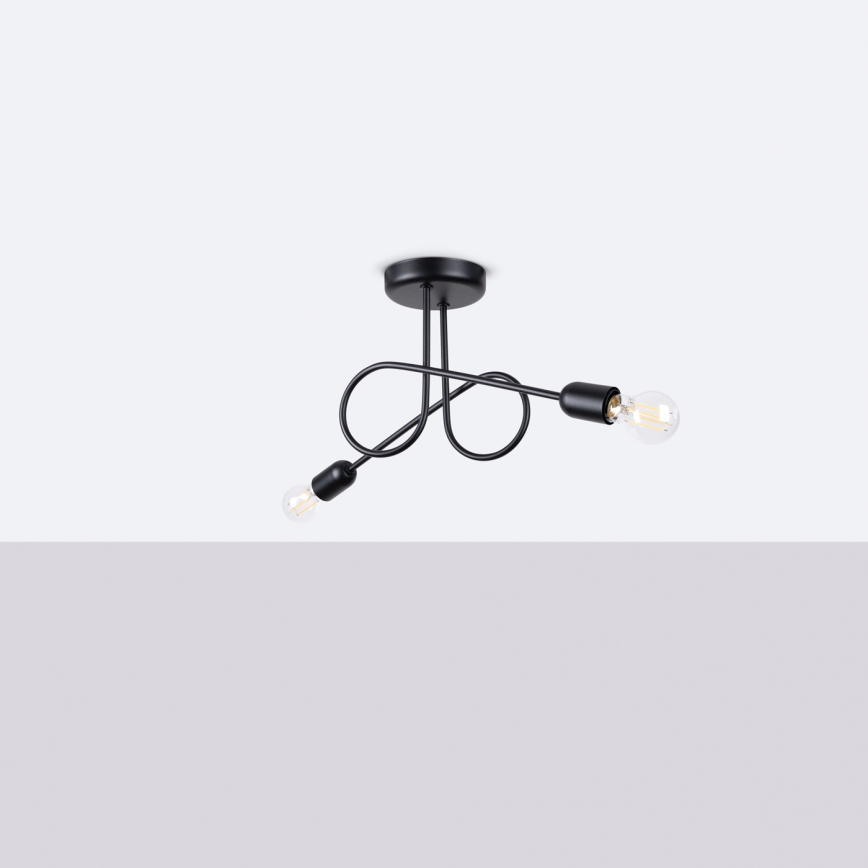 Полилей за повърхностен монтаж LOOP 2xE27/15W/230V черен