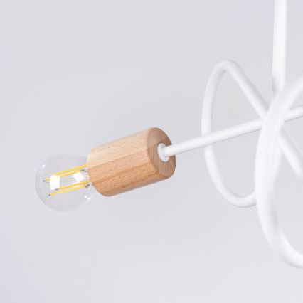 Полилей за повърхностен монтаж EMBER 3xE27/15W/230V бял/бежов/бук