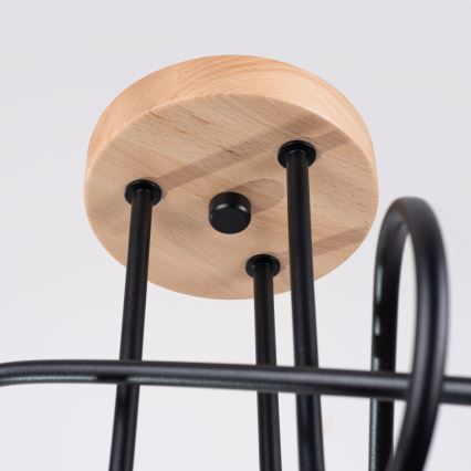 Полилей за повърхностен монтаж EMBER 3xE27/15W/230V черен/бежов/бук