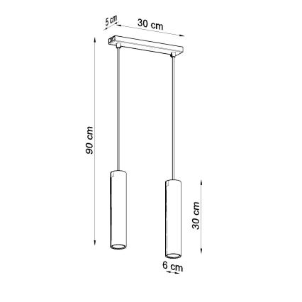Пендел LAGOS 2xGU10/10W/230V червен