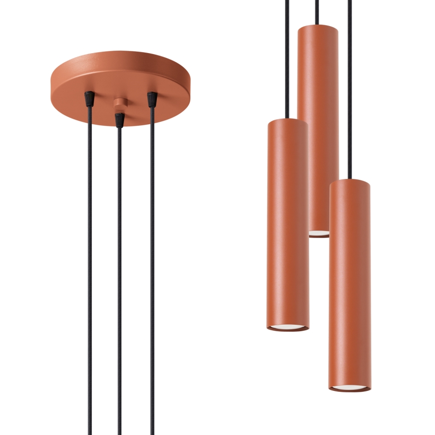 Пендел LAGOS 3xGU10/10W/230V червен