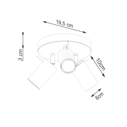 Спот RING 3xGU10/10W/230V зелен