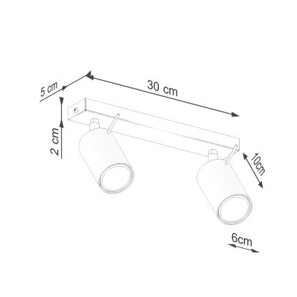 Спот RING 2xGU10/10W/230V червен