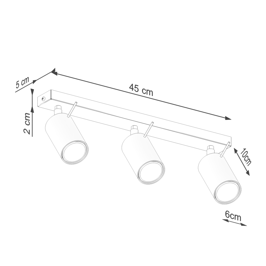 Спот RING 3xGU10/10W/230V червен