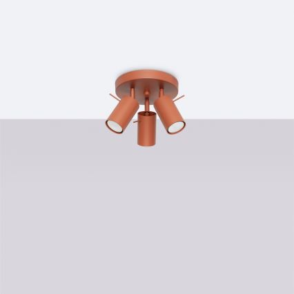 Спот RING 3xGU10/10W/230V червен