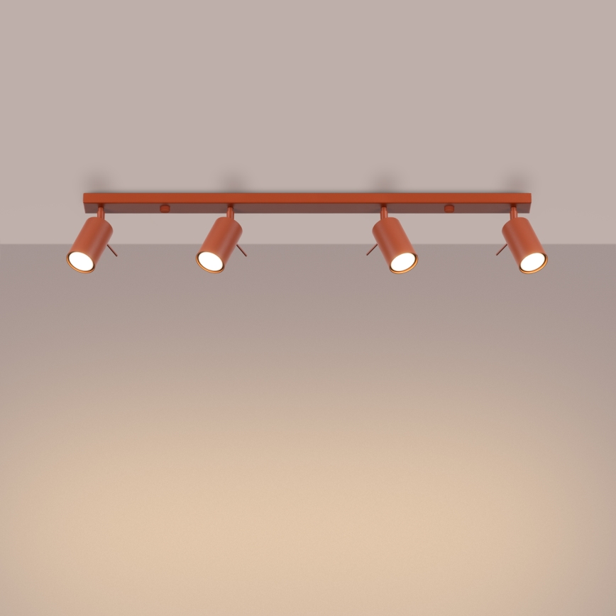 Спот RING 4xGU10/10W/230V червен