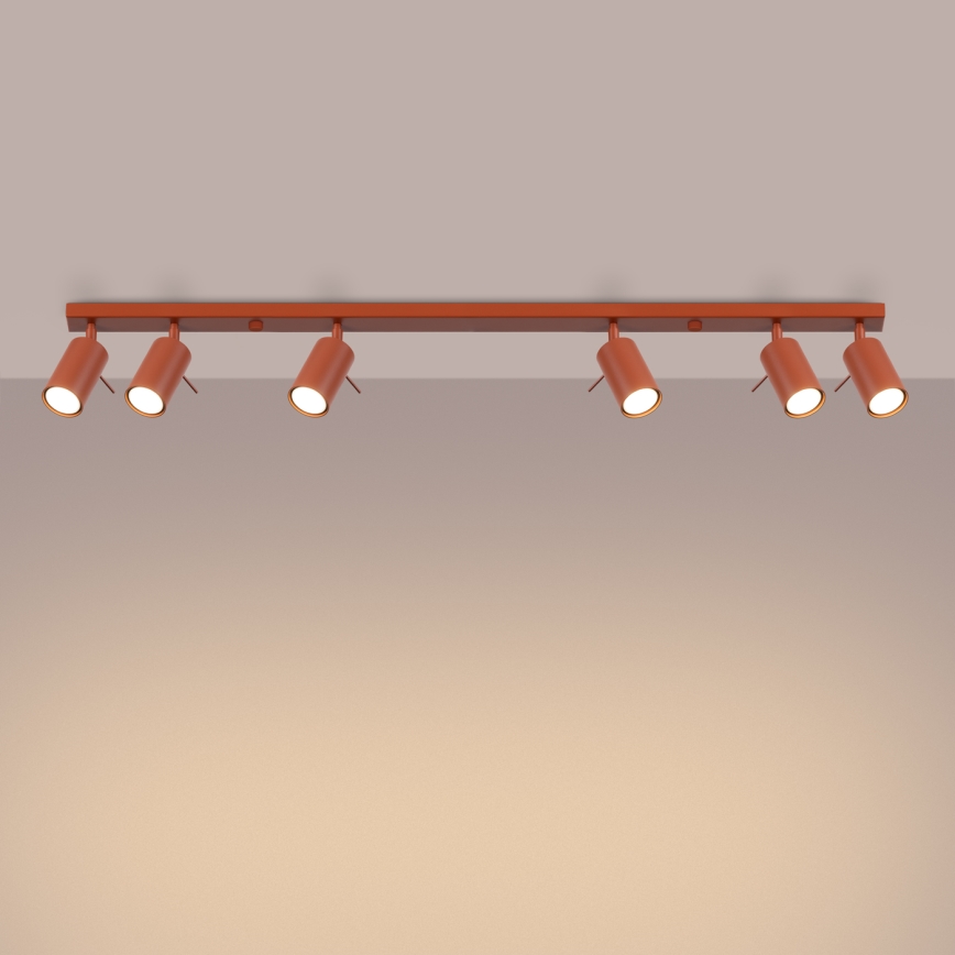 Спот RING 6xGU10/10W/230V червен