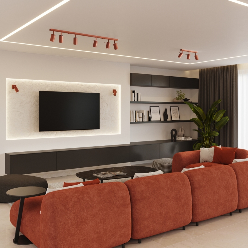 Спот RING 6xGU10/10W/230V червен