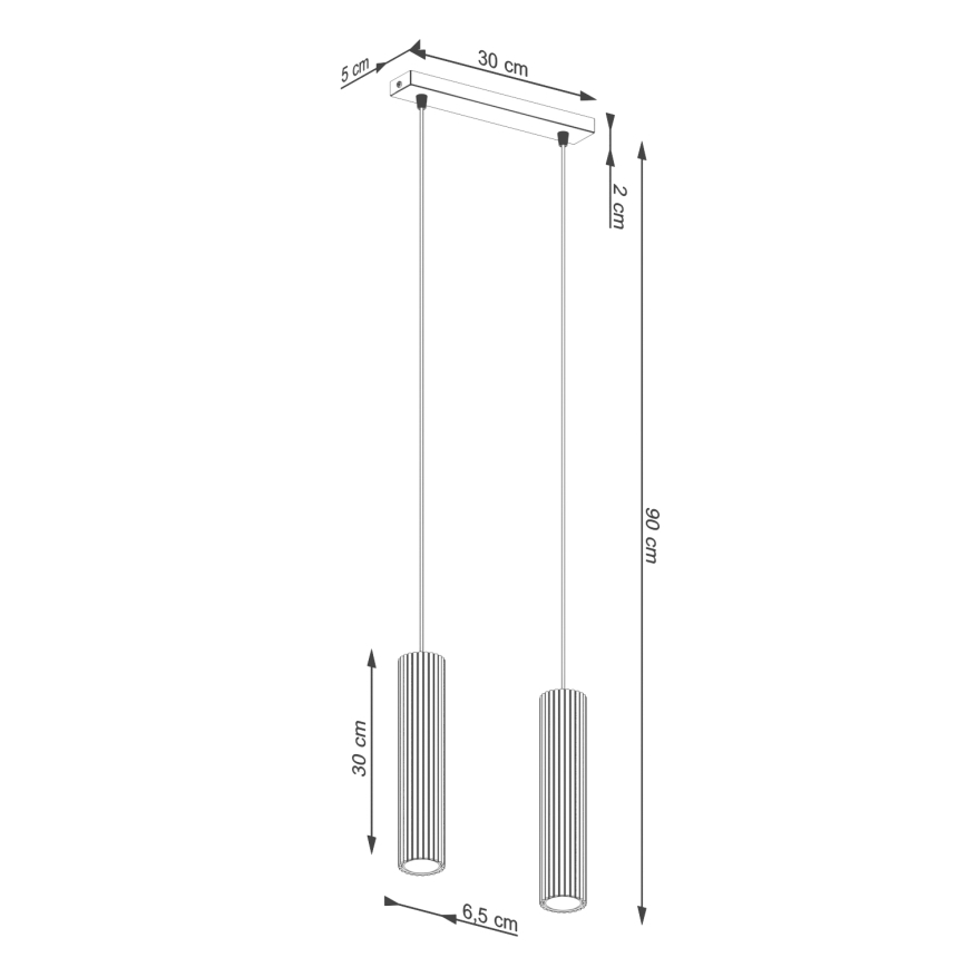 Пендел KARBON 2xGU10/10W/230V златист