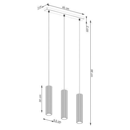 Пендел KARBON 3xGU10/10W/230V златист