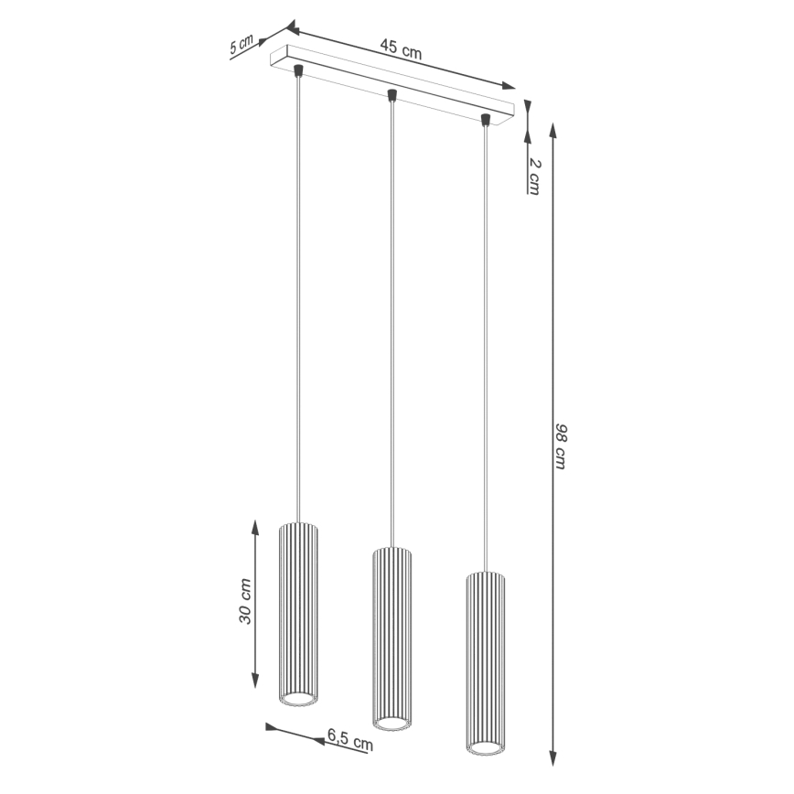 Пендел KARBON 3xGU10/10W/230V златист