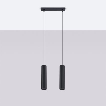 Пендел KARBON 2xGU10/10W/230V черен