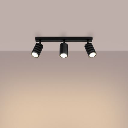 Спот KARBON 3xGU10/10W/230V черен