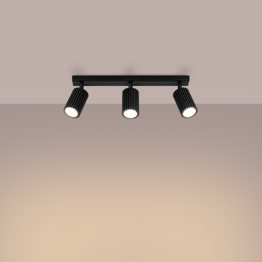 Спот KARBON 3xGU10/10W/230V черен