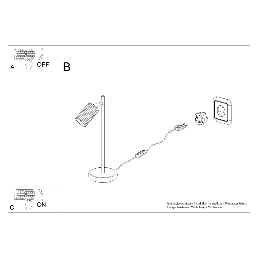 Настолна лампа KARBON 1xGU10/10W/230V черен
