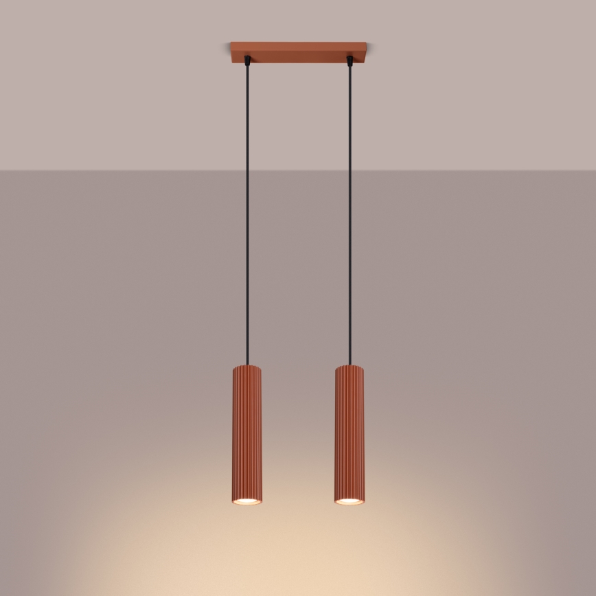 Пендел KARBON 2xGU10/10W/230V червен