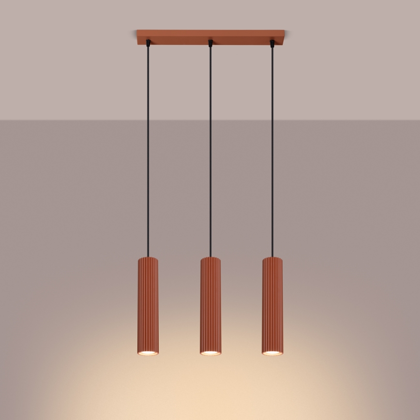 Пендел KARBON 3xGU10/10W/230V червен