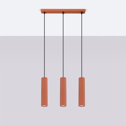 Пендел KARBON 3xGU10/10W/230V червен