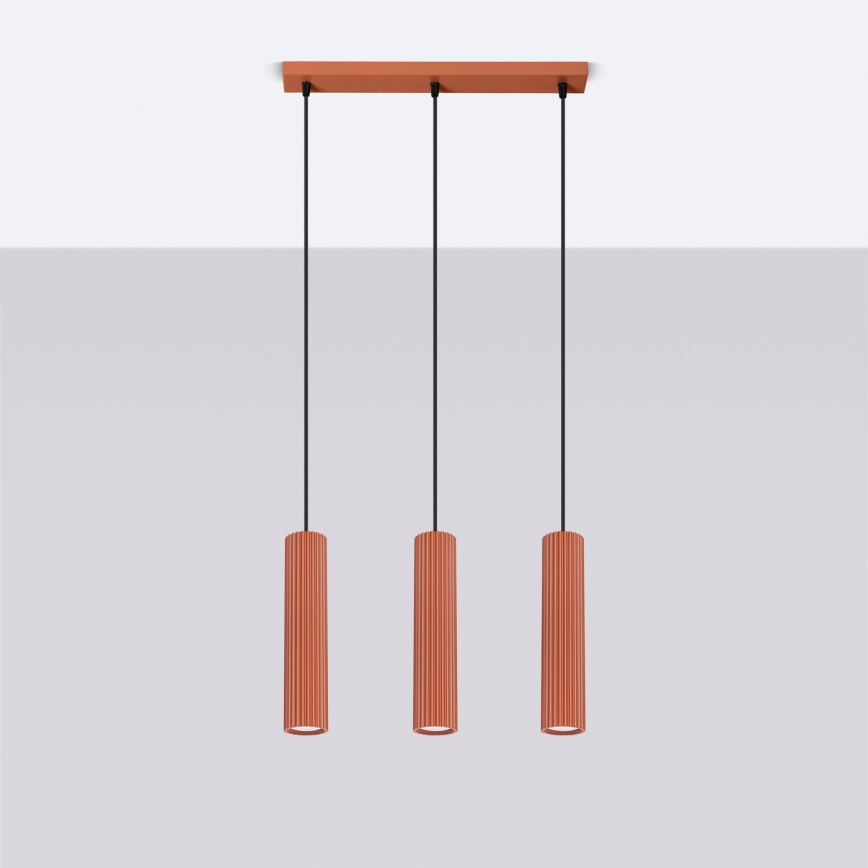 Пендел KARBON 3xGU10/10W/230V червен