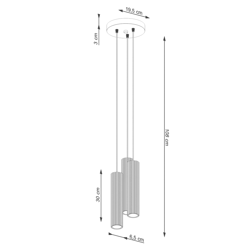 Пендел KARBON 3xGU10/10W/230V червен