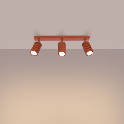 Спот KARBON 3xGU10/10W/230V червен