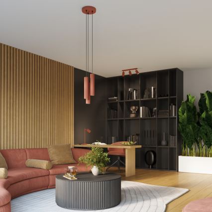 Спот KARBON 3xGU10/10W/230V червен