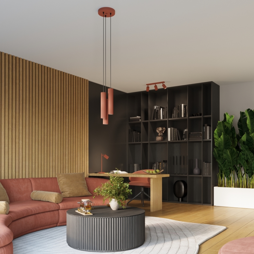 Спот KARBON 3xGU10/10W/230V червен