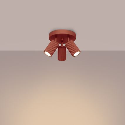 Спот KARBON 3xGU10/10W/230V червен