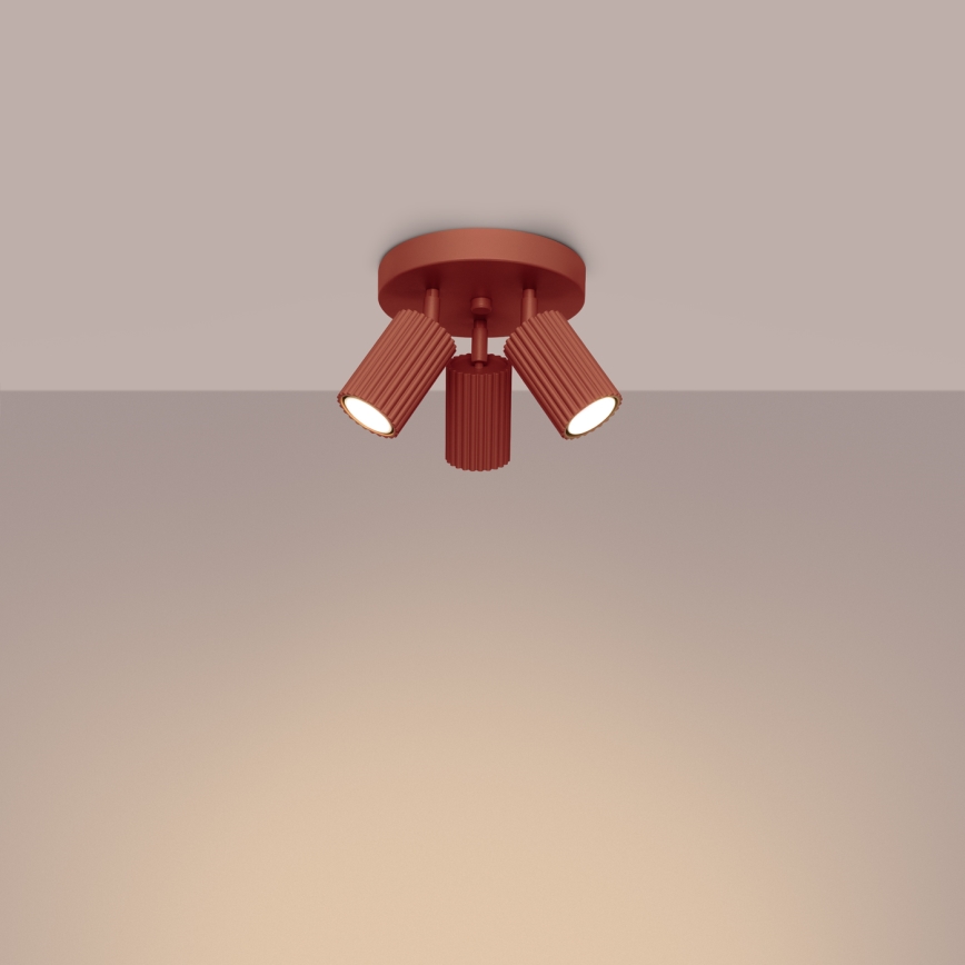 Спот KARBON 3xGU10/10W/230V червен