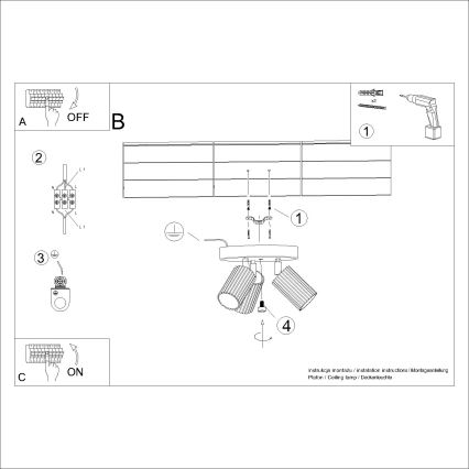 Спот KARBON 3xGU10/10W/230V червен