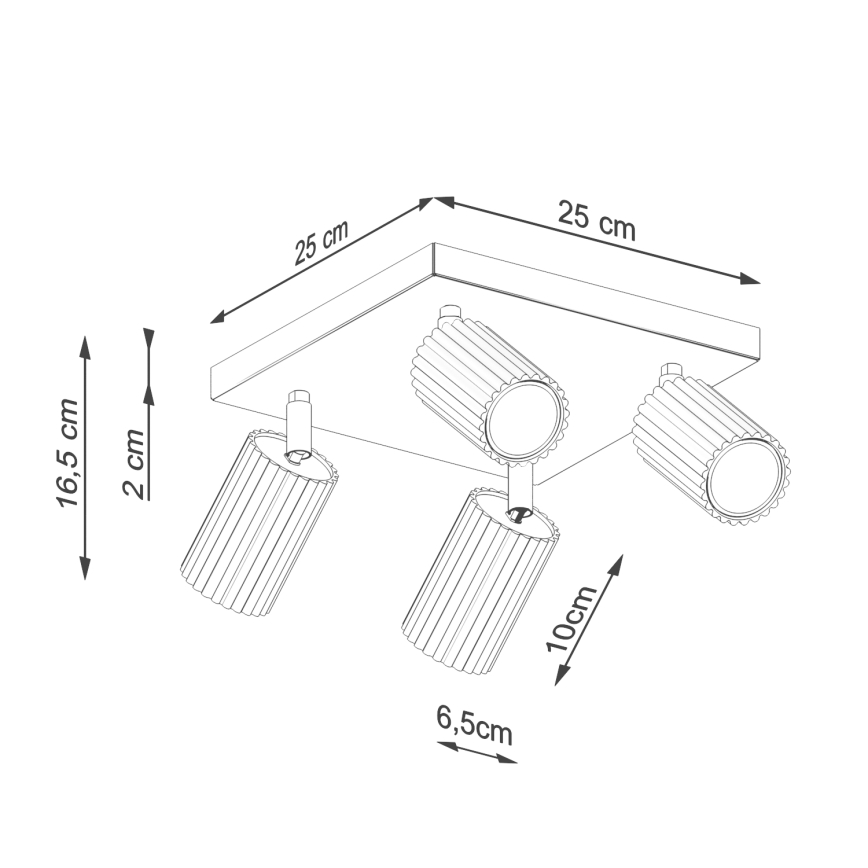 Спот KARBON 4xGU10/10W/230V червен